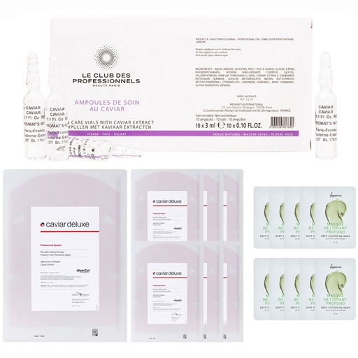 [SKU_35O1V2G_4UG6PQW] Matricol Skin Power Solution Whitening Vitamin Set Caviar Deluxe Skin Zone 7 sheets + Oligo Dummy Caviar Ampoule 1 Box + Deep Cleansing Sachet 5ml x 10p