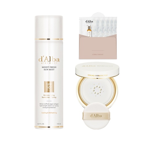 [SKU_2YYVFVA_6HAISE7] Dalba Moist Glow Sun Serum Pact Type SPF50+ PA++++ 13ml + Moist Fresh Sun Mist 150ml + Serum Cleanser 3ml x 5p Set